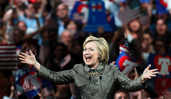 Hillary Clinton has become the first woman in history to win the White House nomination of a major US political party, securing the backing of a majority of Democrats (AFP Photo/Eduardo Munoz Alvarez)