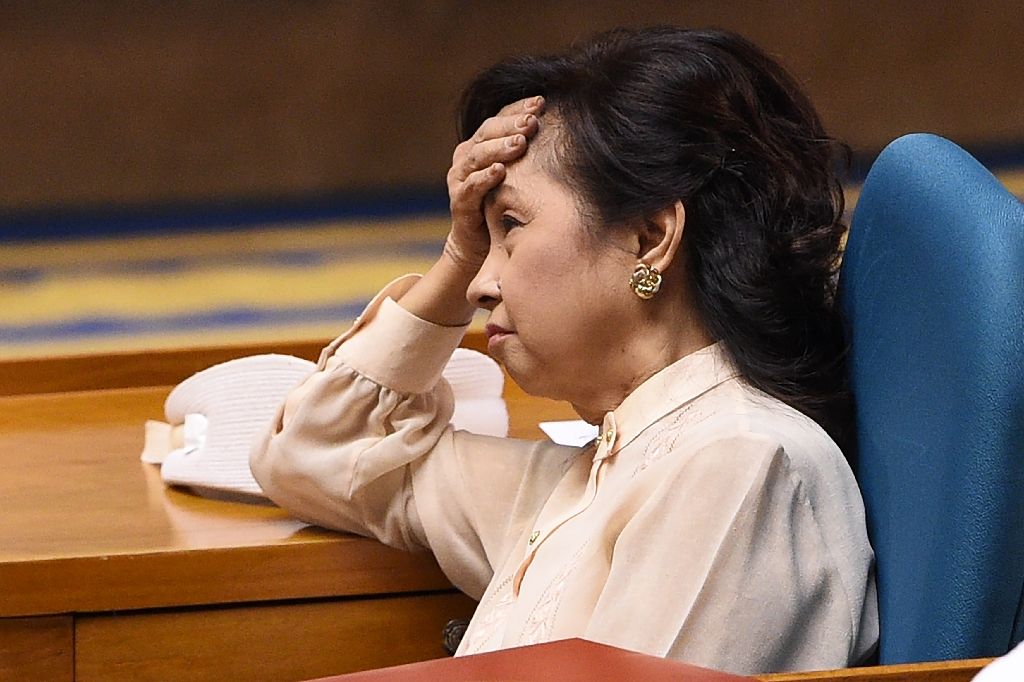 Former Philippine President and now congresswoman Gloria Arroyo attends the legislature session and State of the Nation Address, at the House of Representatives in Manila, on July 25, 2016. Photo by AFP