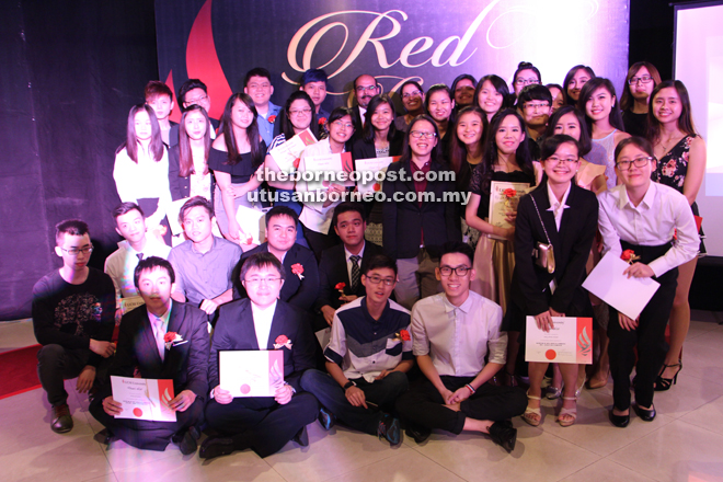 Mukvinder (backrow, sixth left) and Kashif (back row, fifth left) with award recipients and other department heads after the recent UCSI Red Carpet Awards Night.