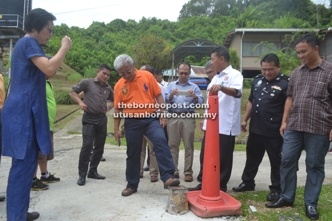 Masing wants this fire hydrant to be moved elsewhere because it poses danger to road users. 