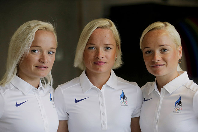 Estonian triplets (from left) Leila, Liina and Lily Luik. — Reuters photo