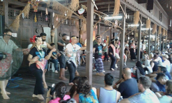 Malay joget workshop conducted at the Iban longhouse.