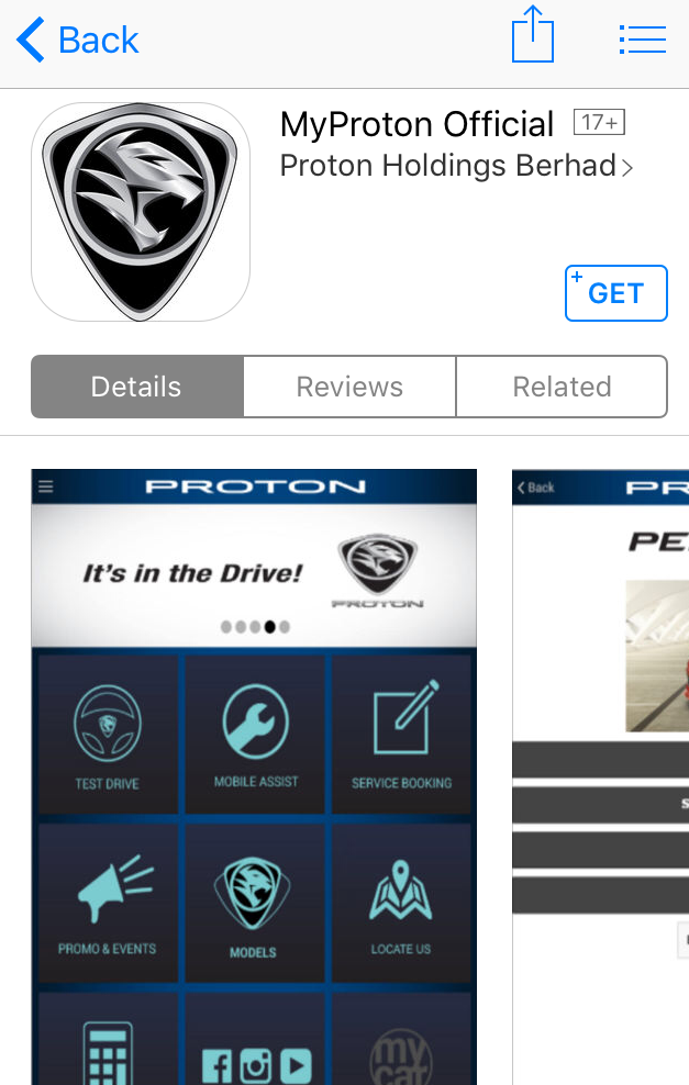 A screenshot of the MyProton app on the Apple App Store.