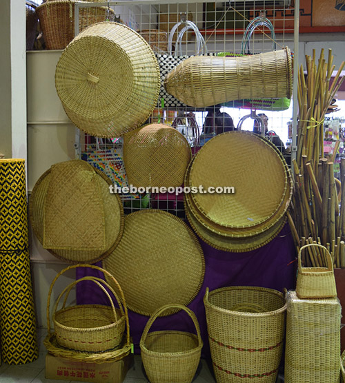 Rattan handicrafts produced at the Centre. 