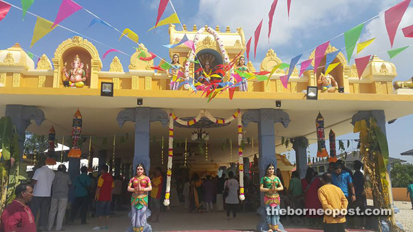 Devotees throng the Sri Kamini Durga Eswari temple at Taman Tunku.