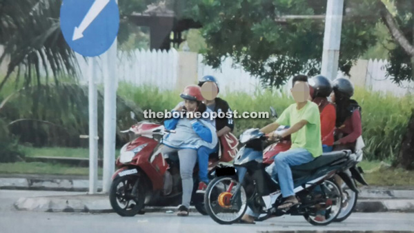 Riding motorcyles without helmets. 