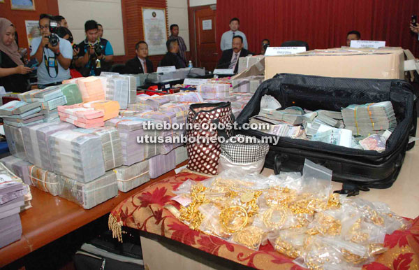 Cash amounting to RM52 million, jewellery, luxury watches and foreign currencies that were seized by MACC. 