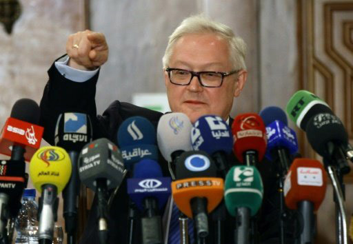 Russian Deputy Foreign Minister Sergei Ryabkov pictured during a press conference on June 28, 2014 in Damascus during an official visit in the Syrian capital -AFP photo