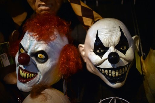 The creepy clown phenomenon has spread to Europe from the United States, with Sweden last week reporting a case in which a man was stabbed by an attacker wearing a clown mask and now Germany reporting five incidents -AFP photo