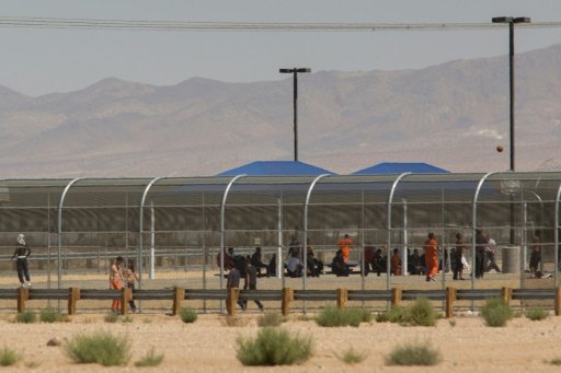 Imprisoned immigrants pictured at the US Immigration and Customs Enforcement (ICE) Adelanto Detention Facility in Adelanto, California on September 6, 2016, by Jeremy Tordjman | -AFP photo