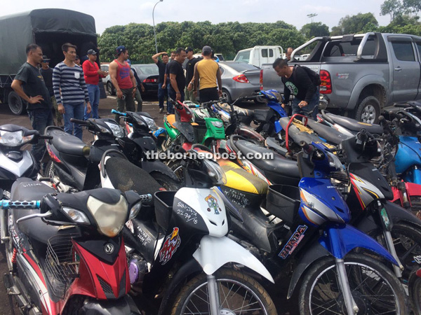 The recovered stolen motorcycles.