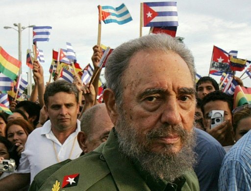 Cuban President Fidel Castro taking part in the city of Holguin, during the inaguration of an electricity generating plant, as part of the ceremony marking the 53rd anniversary of the assault on the Moncada barracks by rebels led by Castro. AFP/Alexandre Grosbois