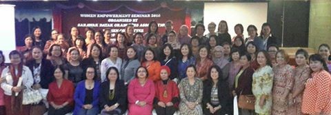 Noelle (seated third from left) and Shella GB(seated fourth from left) at the conclusion of the women's empowerment session on Nov 19.