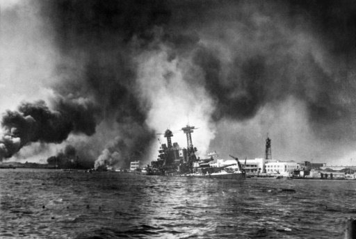 The US Pacific Fleet burns in its home base at Pearl Harbor in Hawaï after Japanese warplanes made a massive surprise attack on December 7, 1941 by Shingo Ito -AFP photo