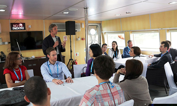 Business-sharing session on the Sarawak River Cruise.