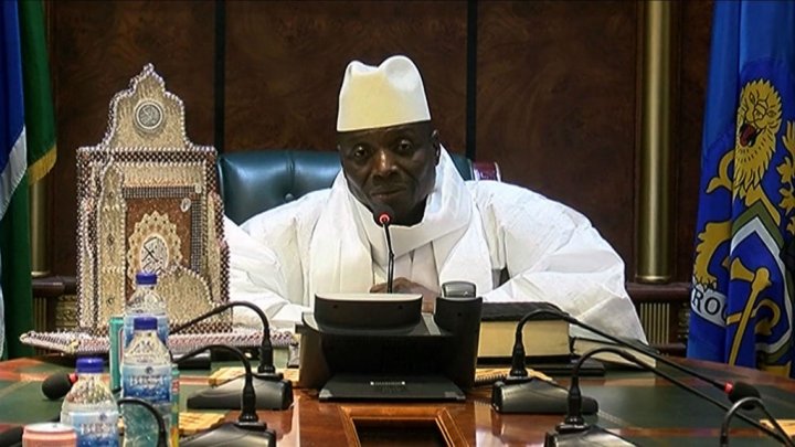President Yahya Jammeh speaks during a press conference on December 2, 2016 conceding defeat in the presidential elections. AFP/Gambia Radio and Television Services Photo
