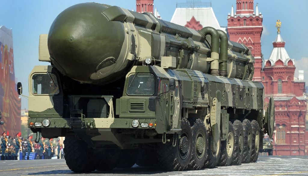 A Russian Topol-M intercontinental ballistic missile is driven through Red Square in Moscow in May 2009. AFP Photo