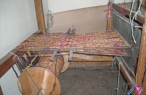 A traditional Dayak weaving loom.