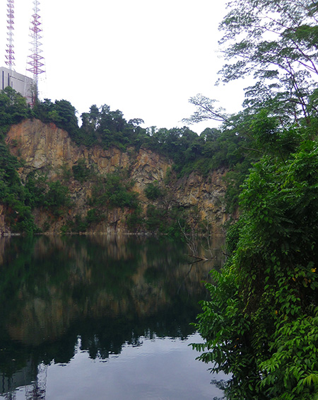 Nature has reclaimed the former Hindhede quarry, which is now a reservoir.