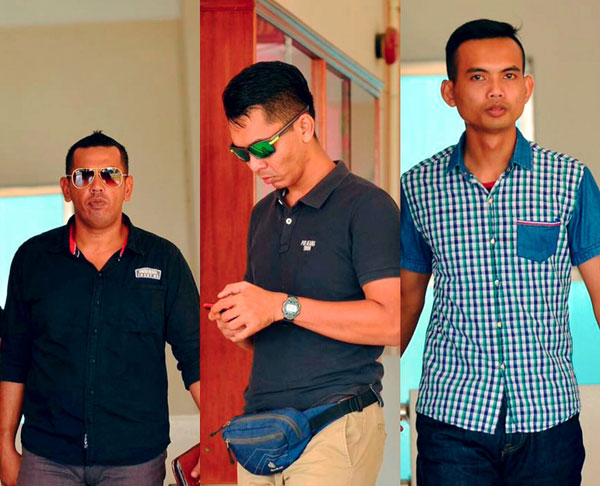 (From left) Mohd Fiazal Osman, Mohammad Hafzaz Basir and  Muhamad Firdaus Asyraff Darus. — Bernama photo