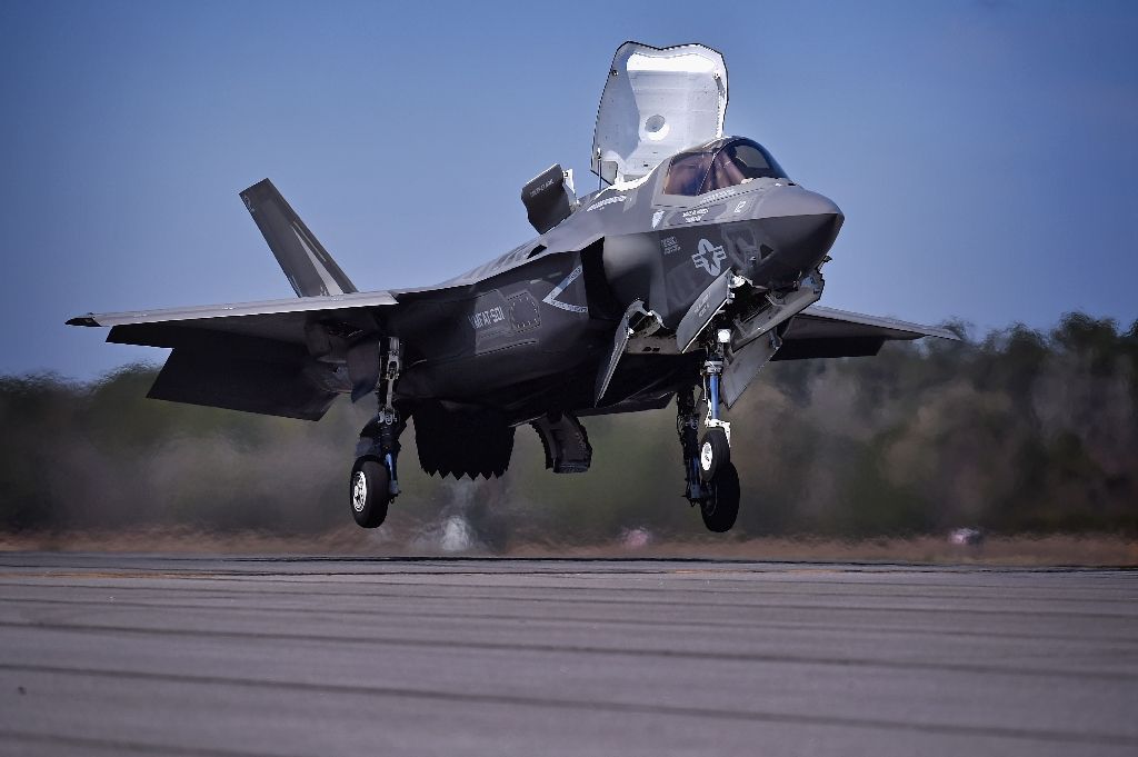 The Marines' F-35B, pictured, is capable of conducting short takeoffs and vertical landings. AFP Photo