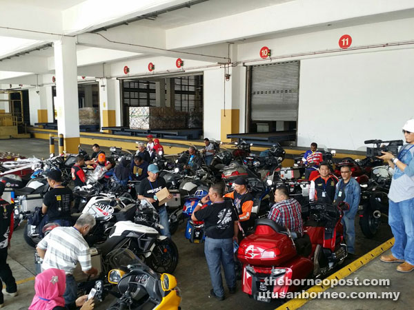 The bikes being gathered at the Kuala Lumpur International Airport cargo department.