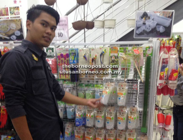 An enforcement personnel showing absorbent polymer pearls or beads.