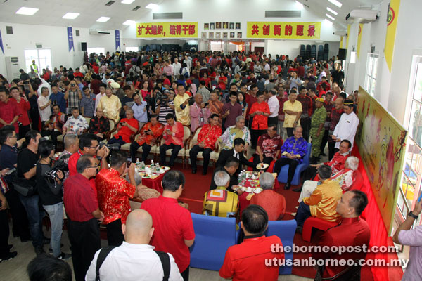 The packed SUPP headquarters as around 2,000 people from all races attended the Chinese New Year open house on the first day of the celebration on Saturday. 