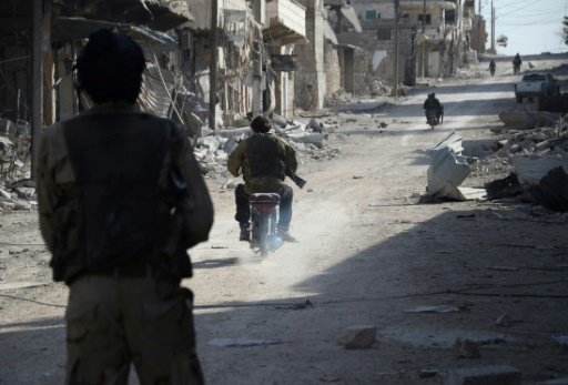 Nazeer al-Khatib with Rana Moussaoui in Beirut | Syrian rebels patrol in the northwestern border town of al-Bab on February 24, 2017 after Turkish-backed rebels announced the recapture of the town from the Islamic State (IS) group -AFP photo