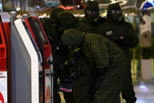 Members of Malaysia's Hazmat team conduct a decontamination operation at the departures terminal of the Kuala Lumpur International Airport 2 (KLIA 2) in Sepang on Feb 25, 2017. AFP Photo