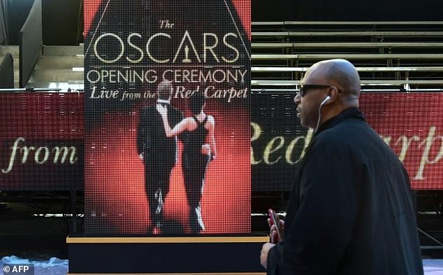 Preparations continue for the 89th Academy Awards amid tight security on Hollywood Boulevard. AFP Photo
