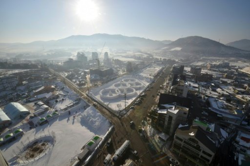 General view of the town of Hoenggye, near the venue for the opening and closing ceremonies for the upcoming Pyeongchang 2018 Winter Olympic Games. - AFP Photo
