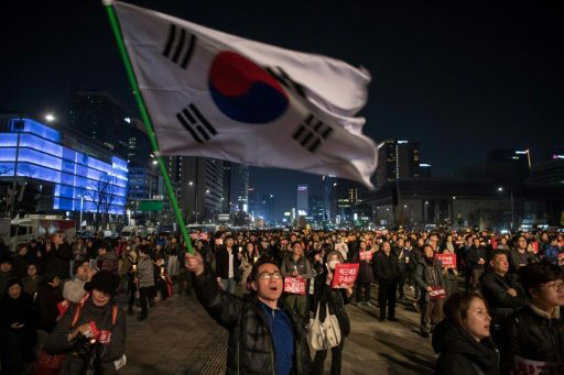 Anti-government protesters take part in a march in the South Korean capital Seoul on March 4, 2017 - AFP photo