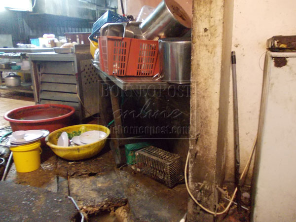 DISGUSTING: The dirty kitchen of one of the food outlets which was ordered closed. 