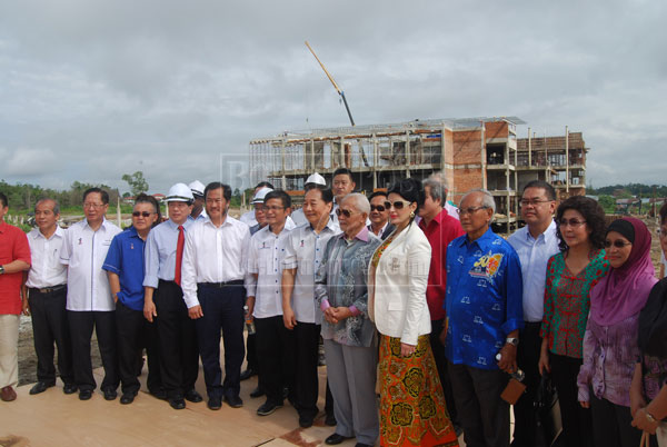 SITE VISIT: Taib, Ragad and entourage see for themselves the site of the new university.