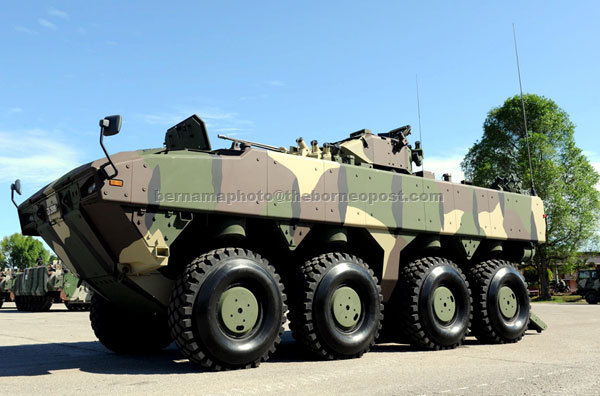 HIGH-TECH: AV8, an armoured car for the 21st century, will be revealed to the public during the 80th Army Day anniversary celebration in Port Dickson. — Bernama photo