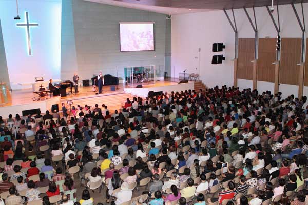 FULL HOUSE: Steve performing to a packed concert hall.