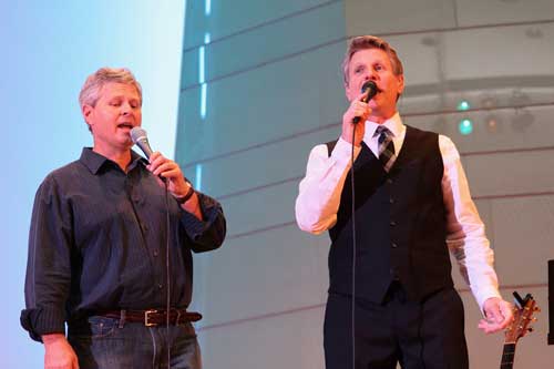 TOGETHER: Steve and David doing a duet.