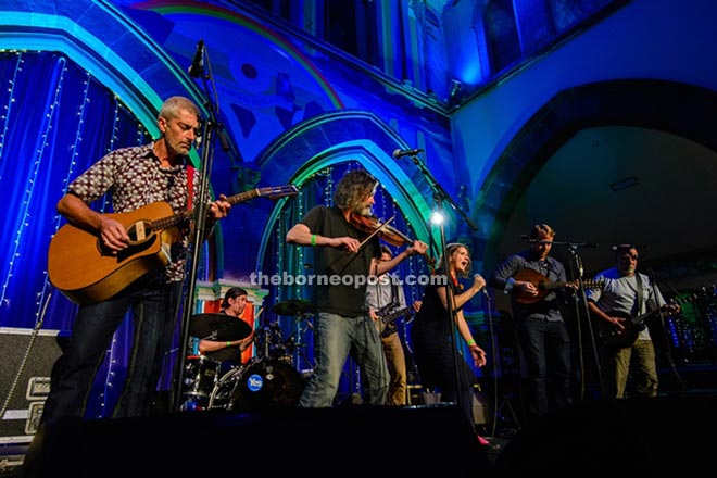 A file photo of Shooglenifty from Scotland performing at the RWMF. 