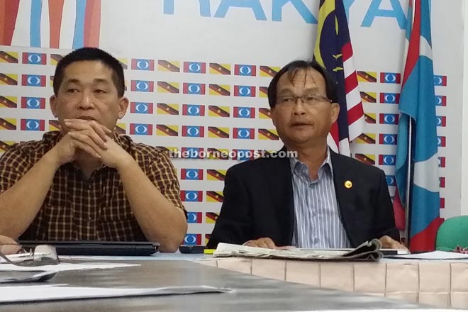 Baru (right) addresses reporters at the news conference. Also seen is PKR state  vice-chairman See Chee How.