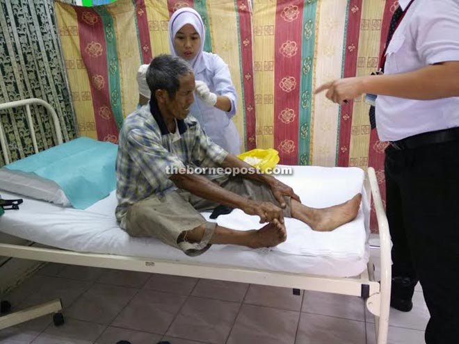 The car driver being treated at the Beaufort Hospital.