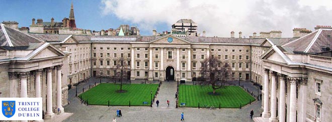 Photo shows the Trinity College Dublin campus.