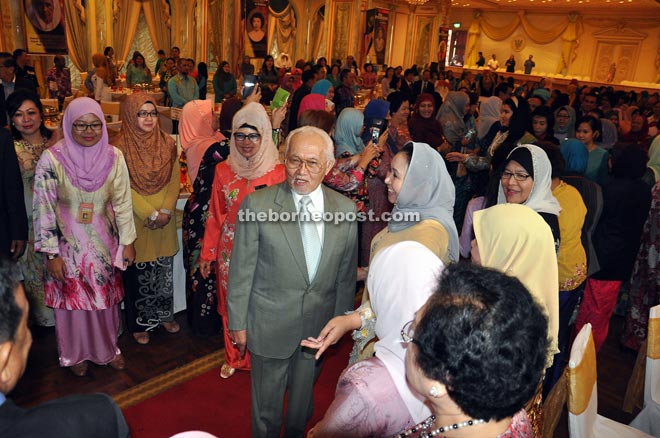 Taib sharing a light moment with the invited guests on his arrival.