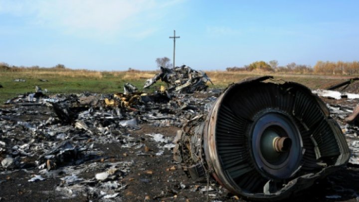 © AFP/File | A picture taken on October 15, 2014 shows the wreckage of Malaysia Airlines flight MH17 near the village of Rassipnoe 