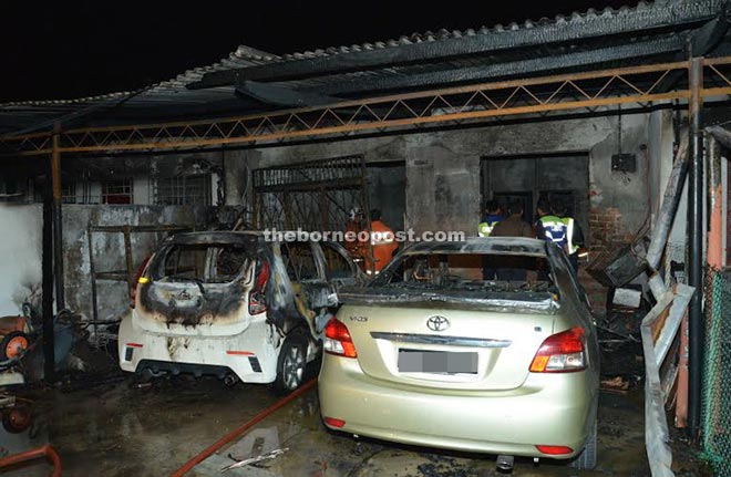 A Toyota Vios and a Perodua Myvi were also destroyed in the fire.