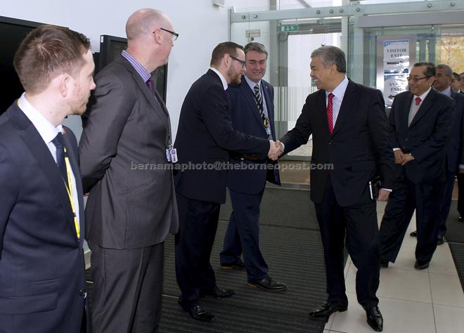 Ahmad Zahid and his delegation receive a warm welcome upon their arrival for a briefing at Greater Manchester police headquarters in Manchester, UK. — Bernama photo