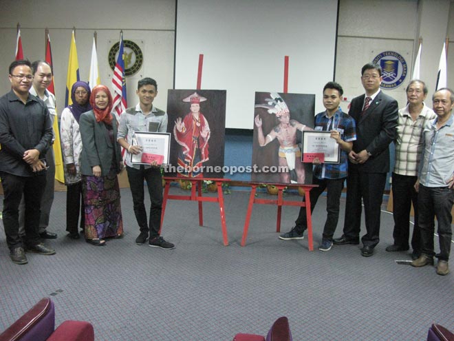 Clement (first left), Rasidah (fourth left), Brendan (fifth left), Wenfu Xu (third right), and Thaddeus (fourth right) after the award presentation. 