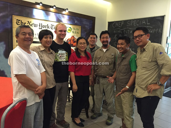 Noah (third from left) with Sandakan Borneo Bird Club members and Sabah Tourism representatives.