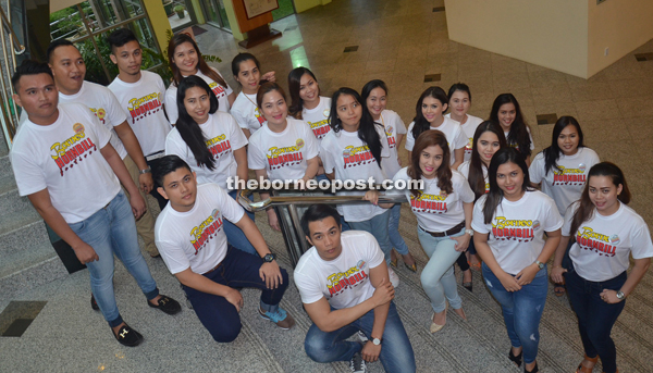 Squatting centre - Joshua and some of the participants of the Borneo Hornbill Festival. 