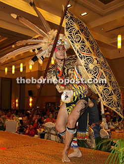 Joshua in this file photo performing the Kayan Warrior Dance, which won him the title Keling Belawan Gawai 2012. 